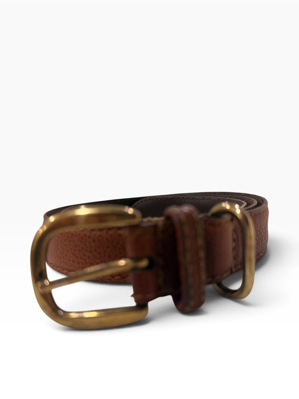 Vintage Christian Dior Brown Leather Belt Size 24 Made in Spain